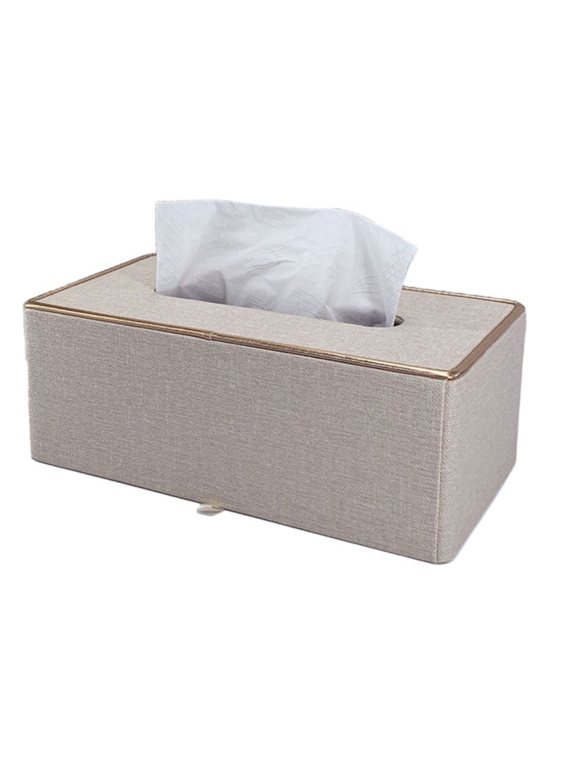 NOVOLAN NOVOLAN Paper Towel Holder Tissue Cover Napkin Holder, Luxury Large Opening Tissue Box Leather Household Living Dining Room Desktop Paper Box Coffee Table Advertising Tissue Box Commercial (Beige)  - Image 1