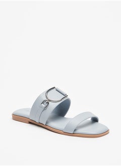 Celeste Women's Metal Accent Slip-On Flat Sandals  - Image 1
