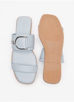 Celeste Women's Metal Accent Slip-On Flat Sandals  - Image 4