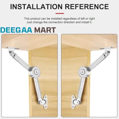 DEEGAA MART DEEGAAMART Adjustable Lid Stay Support Hinges (2 Pack), Folding Lift-Up Cabinet Lid Support, 75°/90°/110° Opening, for Light Wooden Lids & Storage Boxes (Not Hydraulic Soft Close) - Image 5