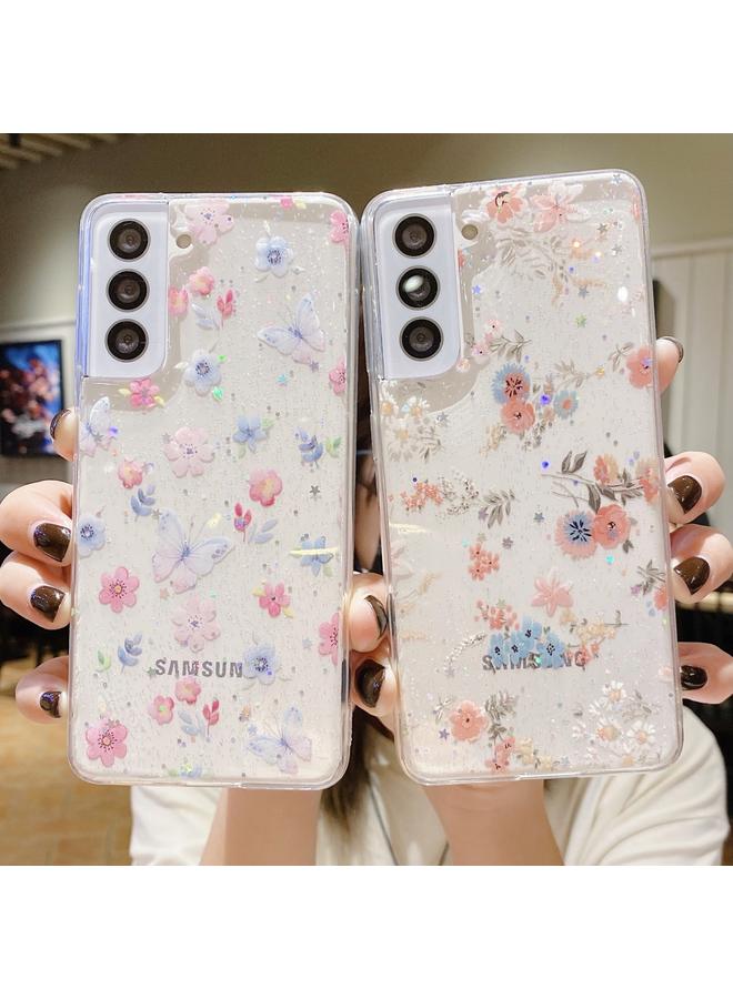 اس-توب جراب لهاتف Samsung Galaxy S24 Ultra 5G جراب هاتف TPU من مادة إيبوكسي صغيرة مزخرفة بنقشة زهور طازجة - Image 3