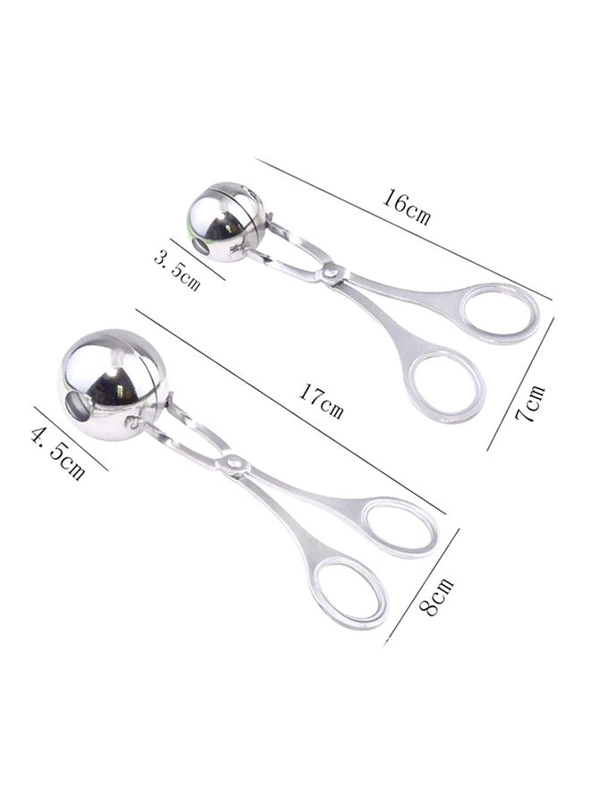 WedFeir 2 PCS None-Stick Meat Ballers, Stainless Steel Meat Baller Tongs, Cake Pop Meatball Maker Ice Tongs, Cookie Dough Scoop for Kitchen. (1.38" and 1.78") - Image 2