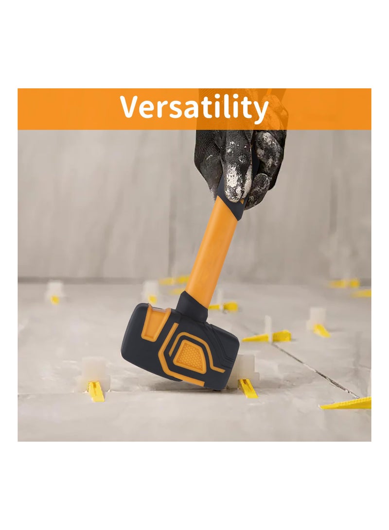 KASTWAVE Rubber Mallet Hammer, 20 oz Rubber Hammer Head with Solid Rubber Head & Non-Slip Soft Grip, Mallet Hammer for Camping, Woodworking, Flooring, DIY Projects and Landscaping, No Damage for Flooring - Image 2