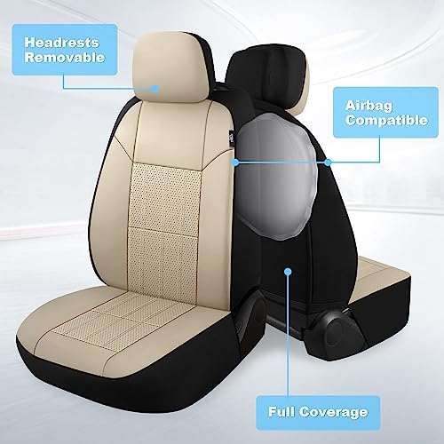 VarCozy Faux Leather Car Seat Covers Rear Set, Split Rear Bench Seat Covers for Car, Universal Seat Covers for SUV, Sedan, Van, Automotive Interior Covers, Airbag Compatible - Image 5
