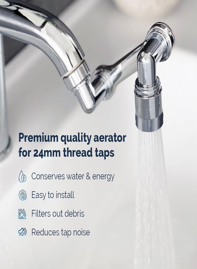 Parryware Aerator Tap With Foam Flow For 24mm Thread | Saves Water & Energy | Filters Out Debris & Improves Water Flow | Blue (Pack of 4) - Image 4