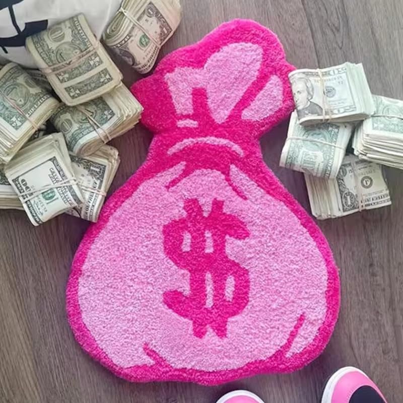 LAKEA Purse Rugs Tufted Material Cartoon Carpet Anime Home Soft Fur Rugs Bedroom Living Room Doormat Decor Floor Mat (31.5X23.6inch) (Rounded, 31.5X23.6 inch) - Image 3