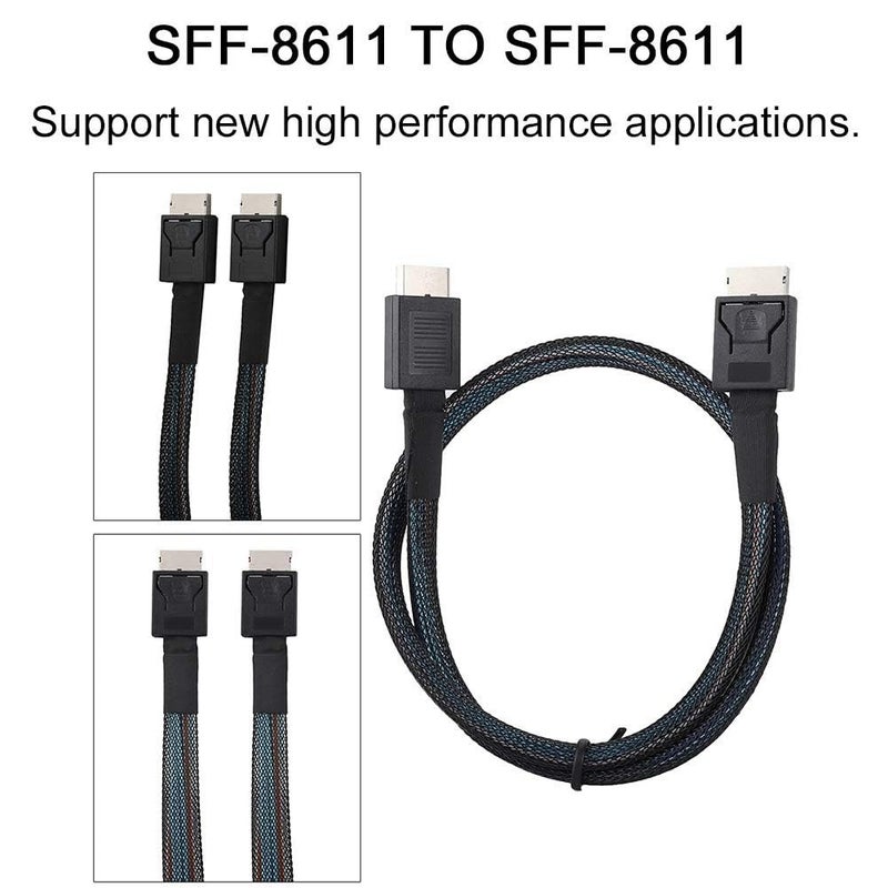 كابل قرص صلب لخادم Mini SAS من ABS Oculink SFF 8611 PCIe 4.0 لبطاقة الصفيف - Image 5