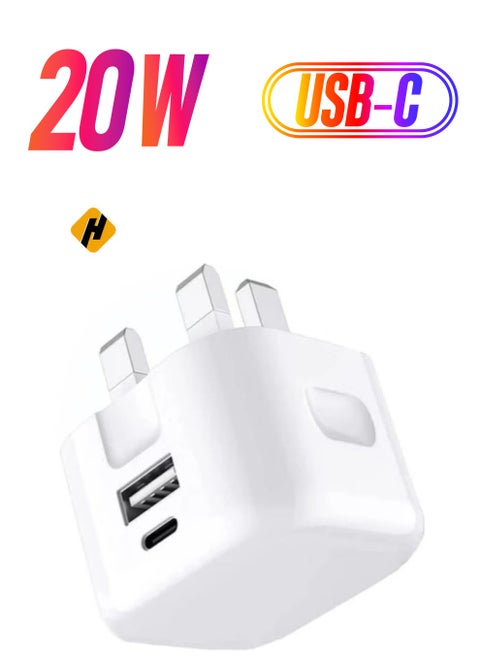 Charger Plug For Google Pixel 7 / Pixel 7 Pro/Pixel 6A / Pixel 6 / Pixel 6 Pro, 20W Dual Port USB & USB C Charger Plug Type C PD Charging Power Adapter Fast Charge Travel Fast Charging Phone Charger