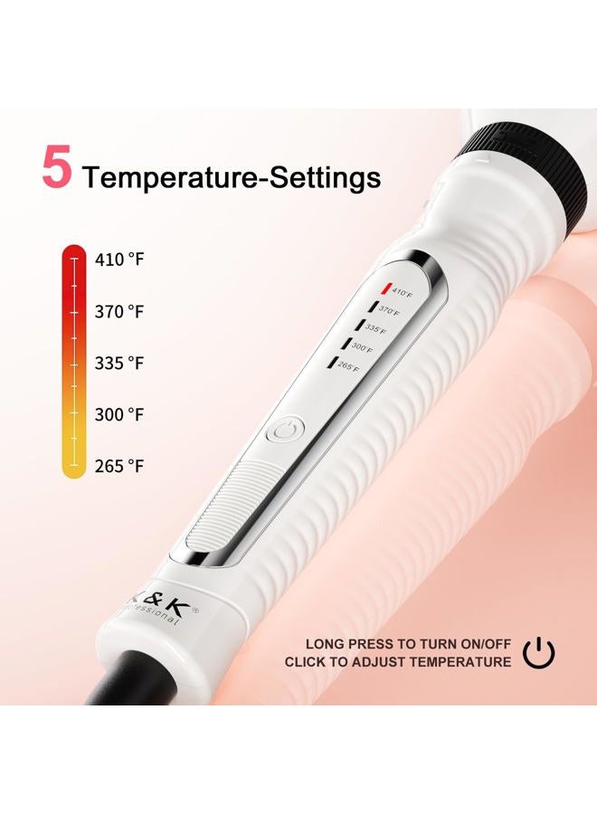 K&K 3 in 1 Thermal Brush Set, Ceramic Hot Brush, Fast Heating Curling Wand for Short, Medium & Long Hair, 5 Temperature Adjustment, Dual Voltage - Image 3