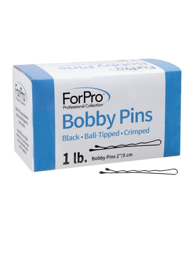 ForPro Professional Collection Forpro Bobby Pins (400Count Approx) Black 2 L Balltipped Crimped Nonslip Nondamaging 1 Lb. - Image 1