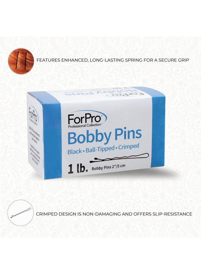 ForPro Professional Collection Forpro Bobby Pins (400Count Approx) Black 2 L Balltipped Crimped Nonslip Nondamaging 1 Lb. - Image 5