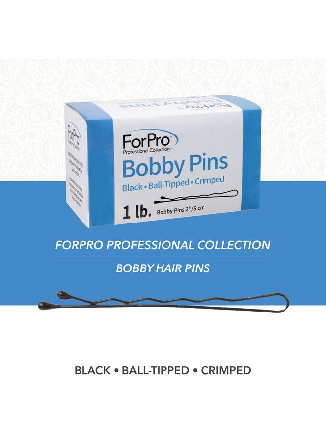 ForPro Professional Collection Forpro Bobby Pins (400Count Approx) Black 2 L Balltipped Crimped Nonslip Nondamaging 1 Lb. - Image 4