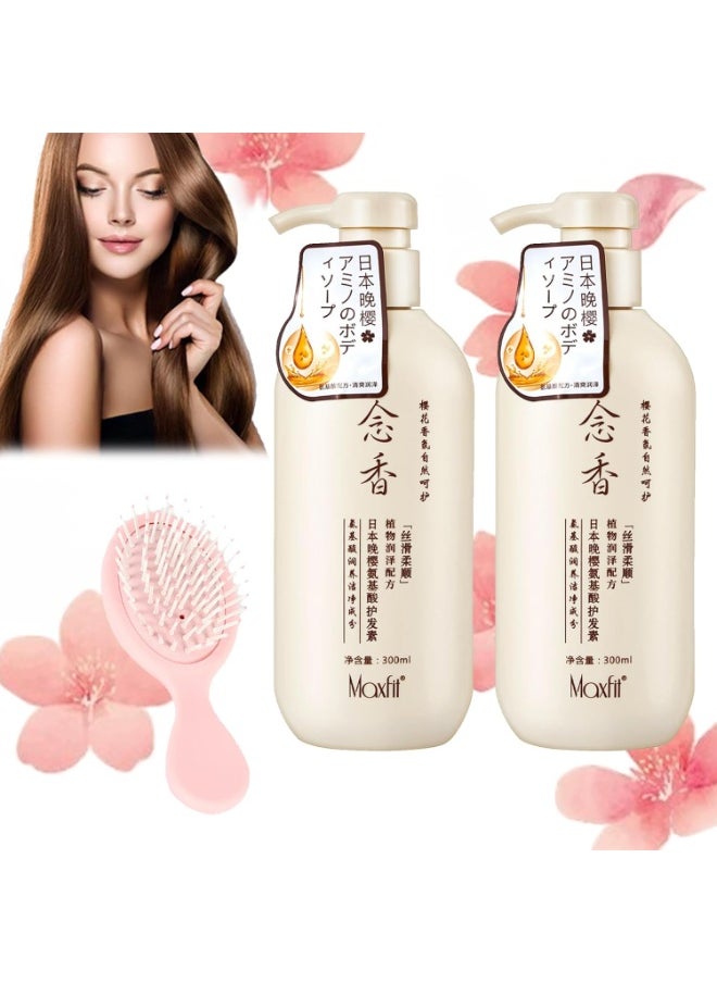 MAXFIT - Original Japanese Sakura Shampoo and Conditioner Set for Hair Growth, Anti-Hair Loss and Anti-Dandruff - Image 1