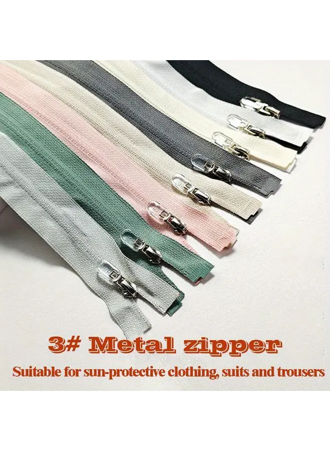 5pcs Light Grey 60cm Sun Protection Zipper for Sports Attire Nylon - Image 2