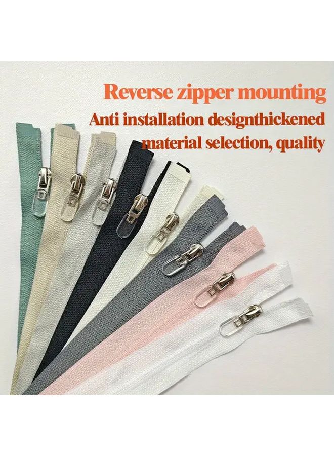 5pcs Light Grey 60cm Sun Protection Zipper for Sports Attire Nylon - Image 1