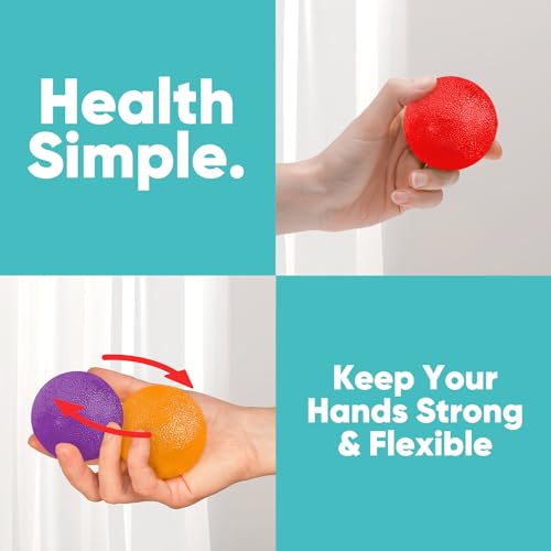 HiKeep Stress Balls for Adults (6 Pack), Grip Strength Trainer, Hand Strengthening Devices, Hand Exercisers for Strength, Exercise Balls Physical Therapy, Wrist Finger Strengthener, Forearm Exerciser - Image 4