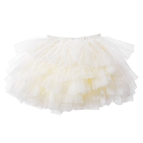 elamccor Baby Girls' Tutu Skirt Toddler 6 Layered Tulle Tutus 1-8T White - Image 3