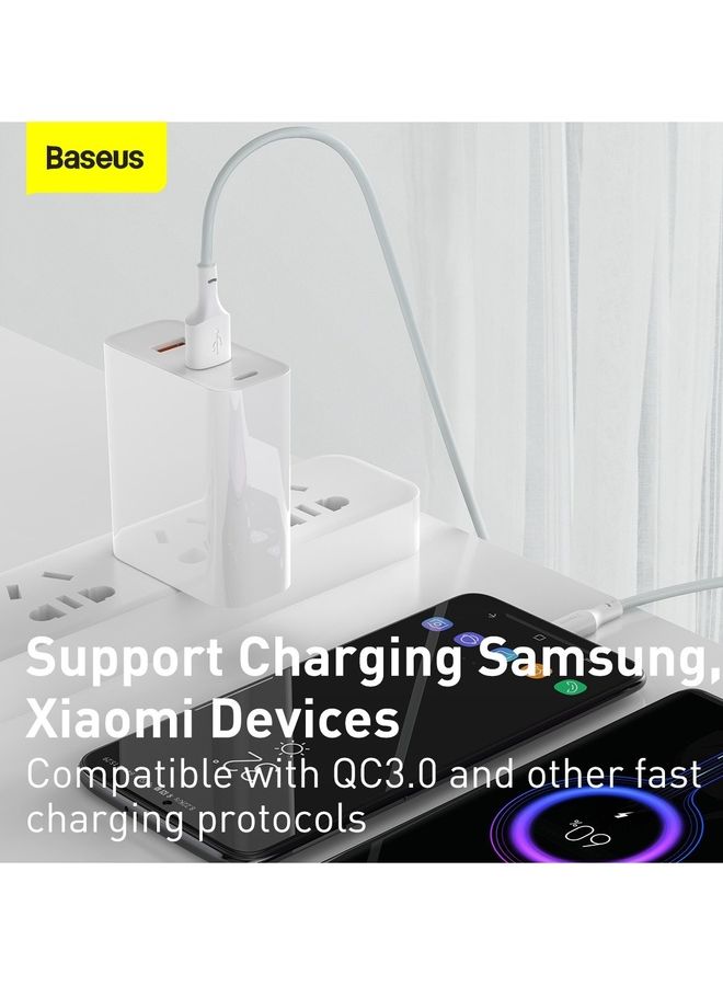 Baseus Type C Cable 1.5m 2Pack Fast Charging 5A USB A to USB C Data Cable Compatible with Samsung Galaxy, Nintendo Switch, Huawei MateBook X Pro, iPad mini 6 and many more White - Image 5