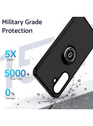 for Samsung Galaxy A17 4G/5G Case, TPU + Hard PC Magnetic Ring Car Mount Stand Bumper Cover Full Portection Shockproof Phone Case for Samsung Galaxy A17 4G/5G, Black - view 2