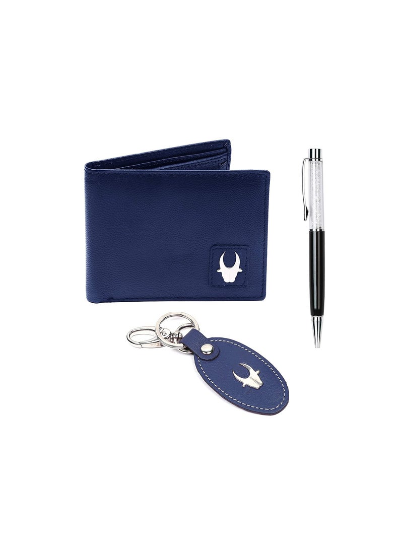 Wildhorn - Leather Wallet Keychain And Pen Combo For Men Gift Hamper - Image 1