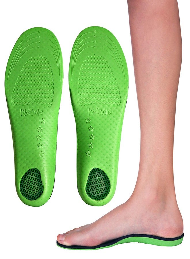 KidSole Green Martian: Arch Support Soft & Strong Insole. Slim & Lightweight Design with Memory Foam Top. ((24 CM) Kids Size 3-6) - Image 3