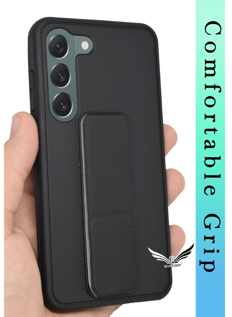 BORTONY Galaxy S23 Plus Case Fully Covered With Finger Grip Stand Holder Anti Slip Shockproof Protective Case Cover For Samsung Galaxy S23 Plus 5G - Image 2