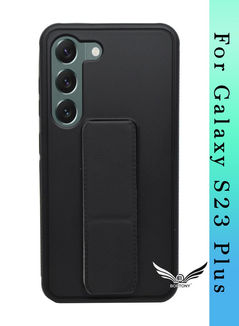 BORTONY Galaxy S23 Plus Case Fully Covered With Finger Grip Stand Holder Anti Slip Shockproof Protective Case Cover For Samsung Galaxy S23 Plus 5G - Image 1