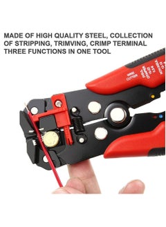 Rubik Wire Stripper & Cutter, 5 in 1 Self-Adjusting Automatic Strippong Cutting Crimper Pliers Tool - Red  - Image 5