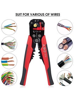 Rubik Wire Stripper & Cutter, 5 in 1 Self-Adjusting Automatic Strippong Cutting Crimper Pliers Tool - Red  - Image 3