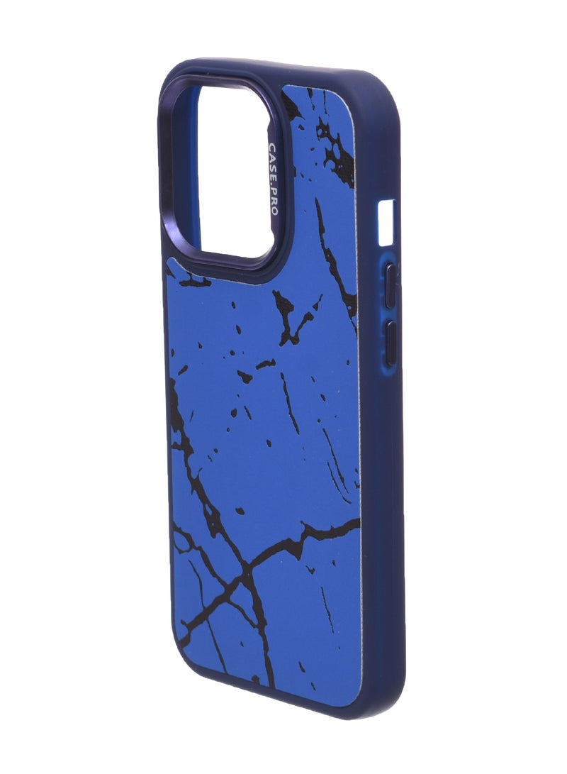 Silicone Back Phone Protection Cover With Amazing Design And Safety Edges For Iphone 15 Pro - Blue Black  - Image 3