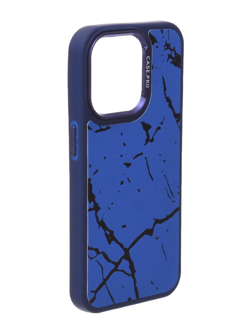 Silicone Back Phone Protection Cover With Amazing Design And Safety Edges For Iphone 15 Pro - Blue Black  - Image 2