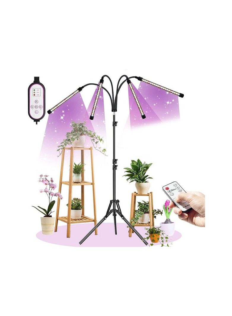 Generic 1-Piece 4 Heads with Stand Adjustable LED Grow Lights for Indoor Plants  - Image 3