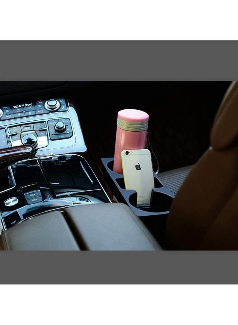 Scrolls Car Cup Holder Organizer Universal Portable Multifunction Drink Bottle Holder Cellphone Holder Coffee Console Side Pocket with Pen Hole - Car Seat Gap Storage Pocket Box Cage (Black)  - Image 5