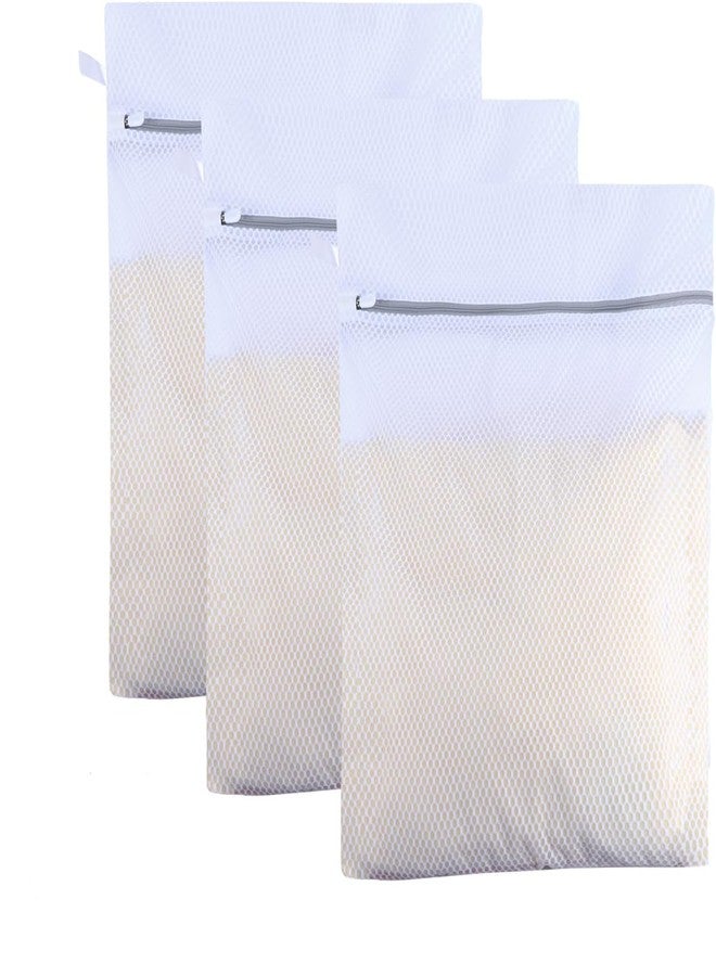 RABBONIX Mesh Laundry Bags, Wash Bags, Durable Mesh Structure with Strong Zipper, Suitable for Underwear, Delicate Clothes, Pants, Shoes, Socks Washing (Honey mesh, Large 20 * 24in*3pcs) - Image 1