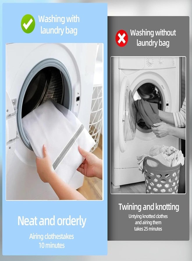 RABBONIX Mesh Laundry Bags, Wash Bags, Durable Mesh Structure with Strong Zipper, Suitable for Underwear, Delicate Clothes, Pants, Shoes, Socks Washing (Honey mesh, Large 20 * 24in*3pcs) - Image 3