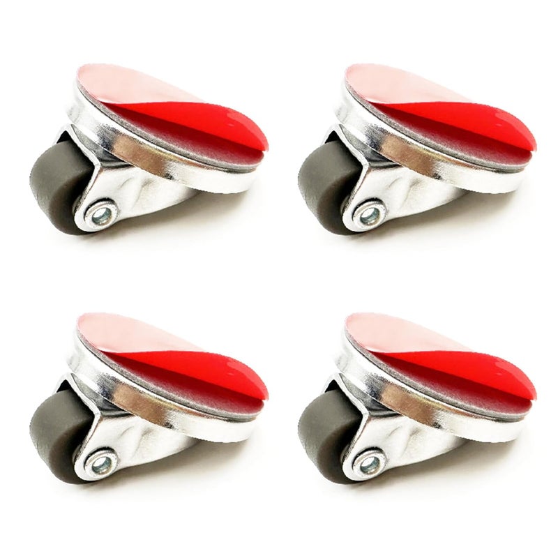 Brown Set of 4 Small Rotating Wheel Casters for Coffee Machines Juicers Light Objects - Image 1