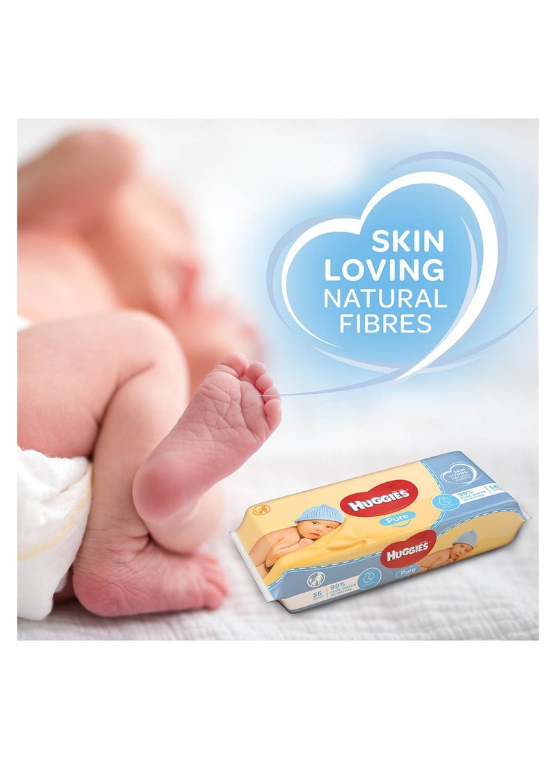 HUGGIES 2-Piece Pure Baby Wipes And 1-Piece Free 56sx3 Pack 168 Wipes - Image 3