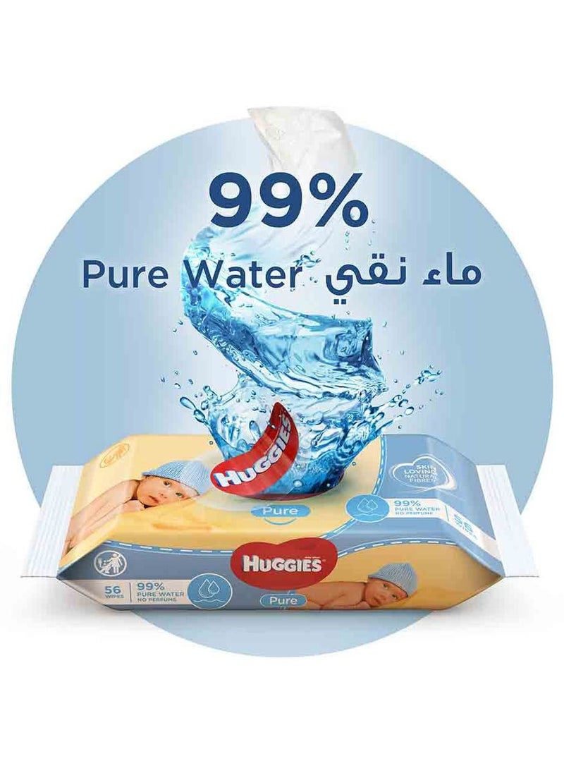 Huggies - 2-Piece Pure Baby Wipes And 1-Piece Free 56sx3 Pack 168 Wipes - Image 1