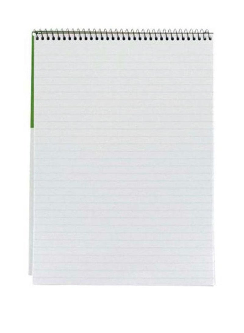 روكو دفتر ملاحظات قياسي للكتابة قياس A4 مسطر ومزود بسلك حلزوني أبيض - Image 2