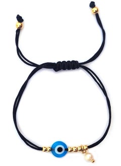Alwan String Bracelet with an Evil Eye and a Small Pearl  - Image 2
