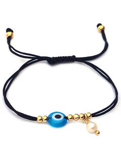 Alwan String Bracelet with an Evil Eye and a Small Pearl  - Image 1