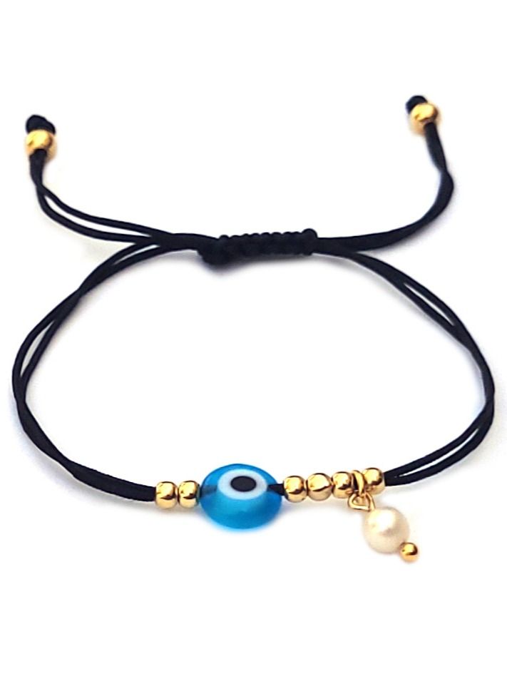 Alwan سوار خيطي مع عين شريرة ولؤلؤة صغيرة - Image 1