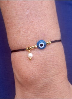 Alwan String Bracelet with an Evil Eye and a Small Pearl  - Image 3