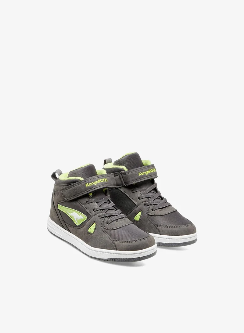 kangaROOS Boys' Panelled High Top Sneakers With Hook And Loop Closure