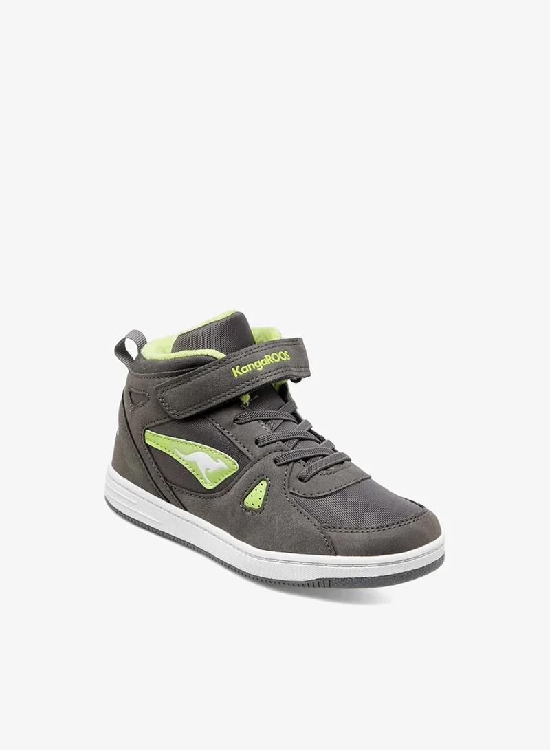 kangaROOS Boys' Panelled High Top Sneakers With Hook And Loop Closure