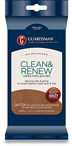 Guardsman Clean & Renew Leather Wipes - 20 Count - Removes Dirt & Grime, Great For Leather Furniture & Car Interiors - 2 Pack - Image 2