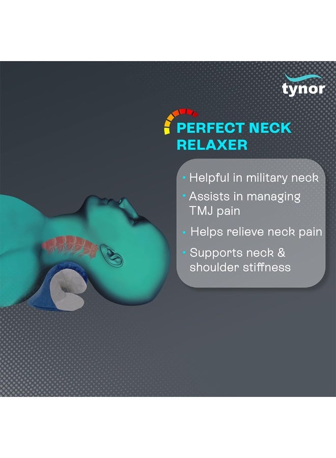 TYNOR Neck Corrector & Relaxer, for Men & Women, Ergonomic Neck Support for Pain Relief & Relaxation, for Posture Alignment | Universal Size, 1 Unit (Blue) - Image 3