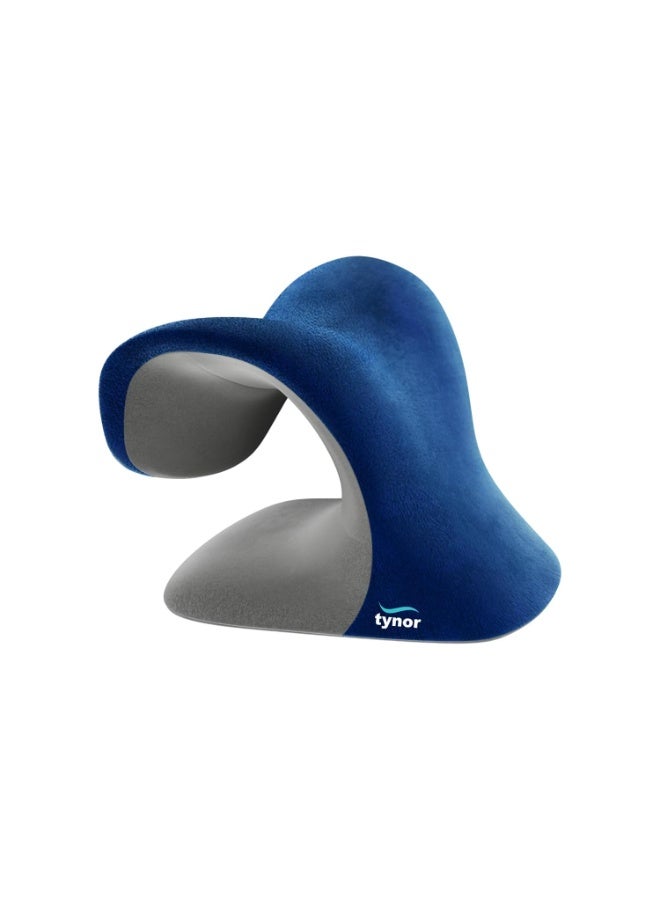 TYNOR Neck Corrector & Relaxer, for Men & Women, Ergonomic Neck Support for Pain Relief & Relaxation, for Posture Alignment | Universal Size, 1 Unit (Blue) - Image 1