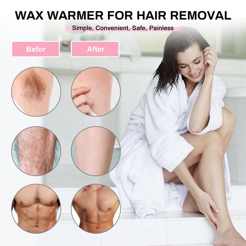 AOWOSA Professional Waxing Kit Wax Warmer Single Pot Wax Heater Machine for Hair Removal, Large Waxing Pot with Non-Stick Easy Clean Pot, 50 Sticks & 20 Collar, for Spa Salon Beauty Esthetician Home (Black) - Image 5