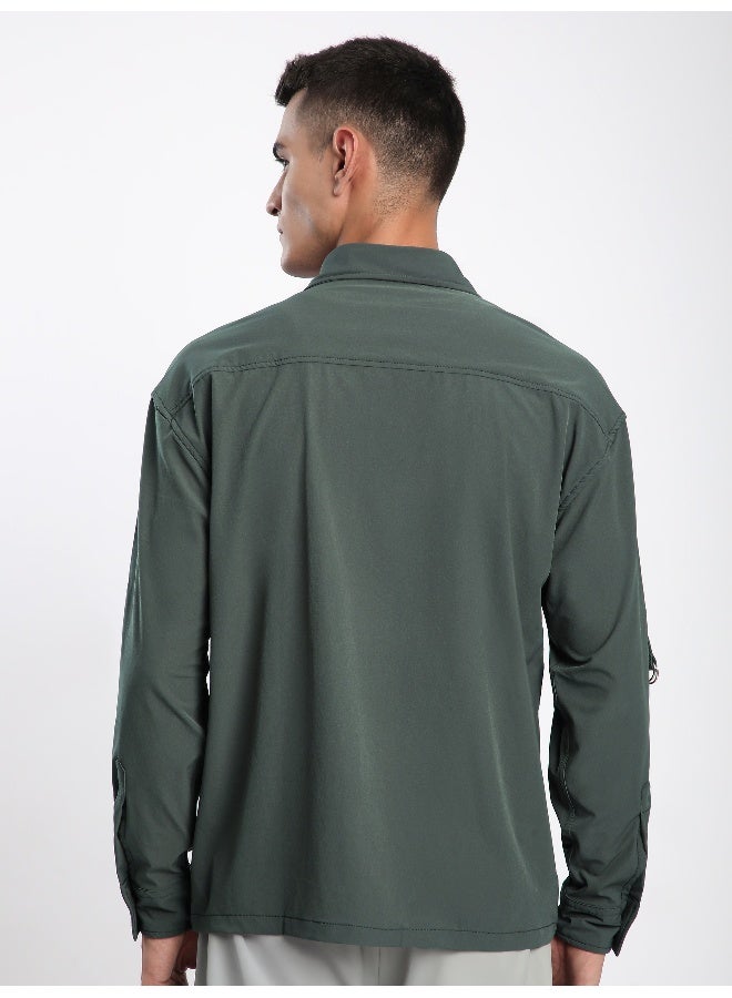 بيونغ قميص رمادي بأكمام ملفوفة - Image 3